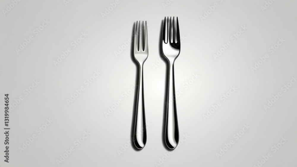 Elegant Stainless Steel Forks on a Clean White Background for Culinary and Minimalist Design Ne Elegant Stainless Steel Forks on a Clean White Background for Culinary and Minimalist Design Ne