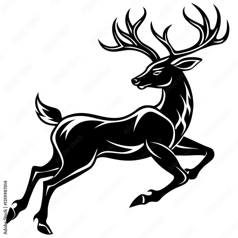 Fototapeta premium eer Reindeer Vector Illustration with White Background - Cartoons, Clipart & Line Art Design, Creative reindeer vector illustration with a white background, perfect for digital designs. 