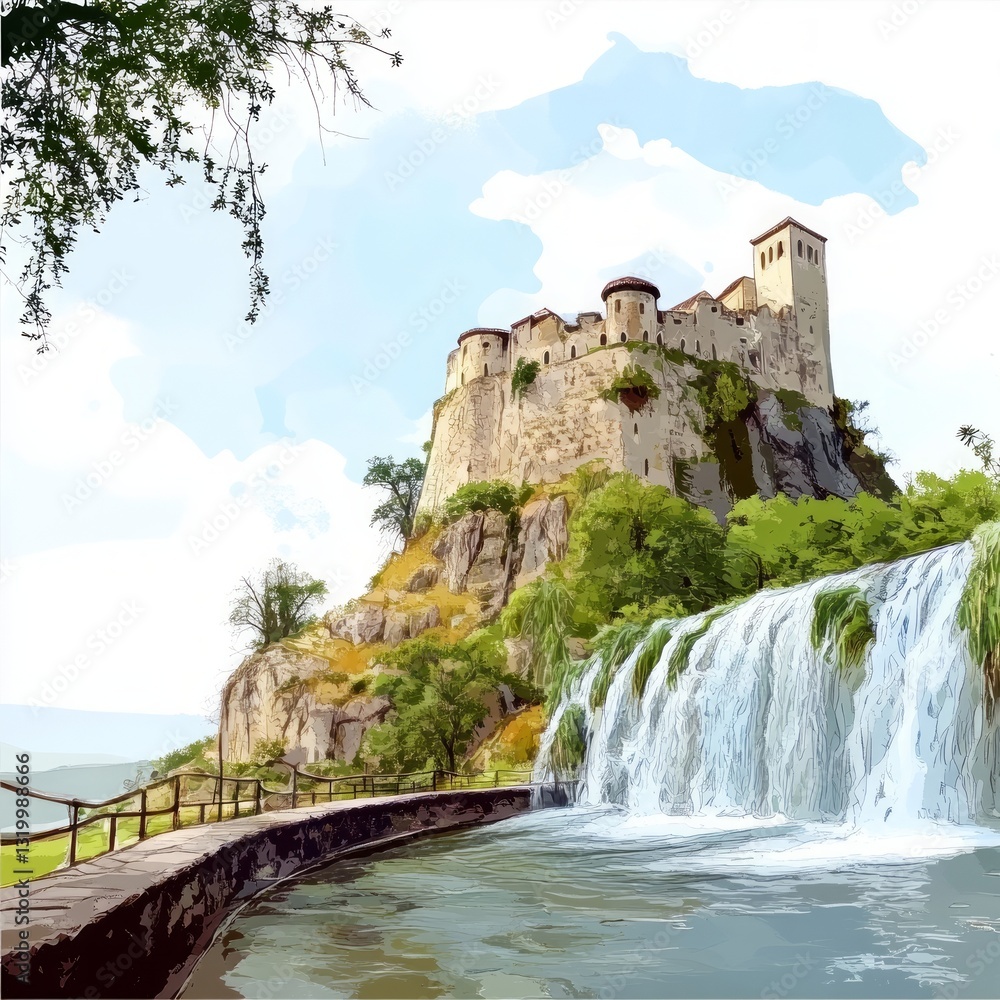 Colline du Château in Vector Style Upscaled Colline du Château in Vector Style Upscaled