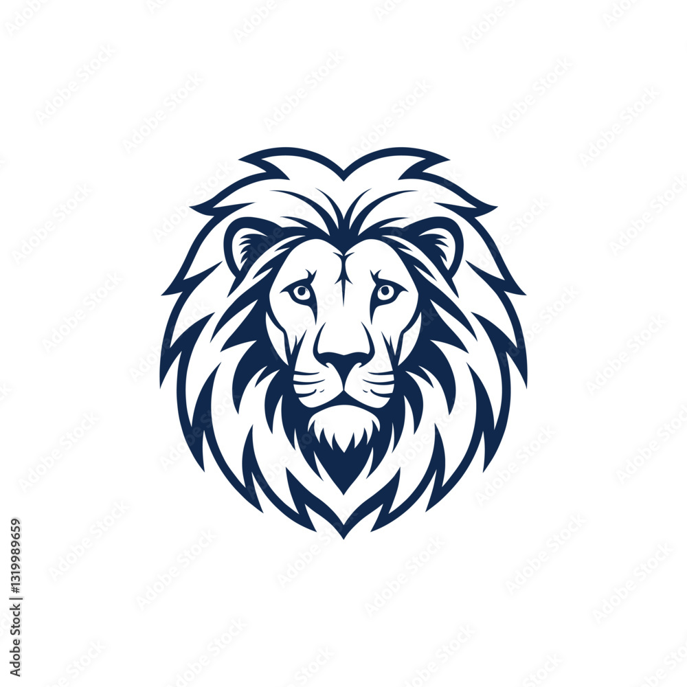 lion, lion face silhouette logo vector line art logo design lion, lion face silhouette logo vector line art logo design