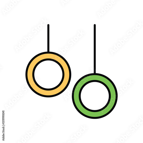 Gymnastic Rings  Vector icon
