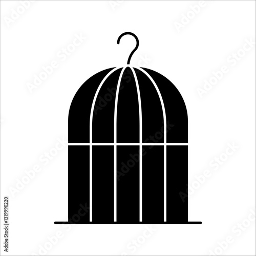 bird cage Icon Symbol isolated white background. vector illustration. color editable.