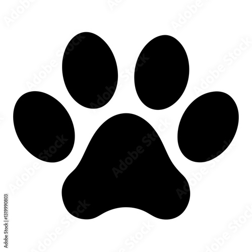Dog and Cat Paw Print Flat Icon for Animal Apps and Websites – Vector, Cartoon, Clipart, Line Art, Vector dog and cat paw print icons for animal apps and websites, ideal for digital design use 