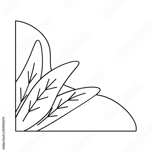leaf frame border outline ellements