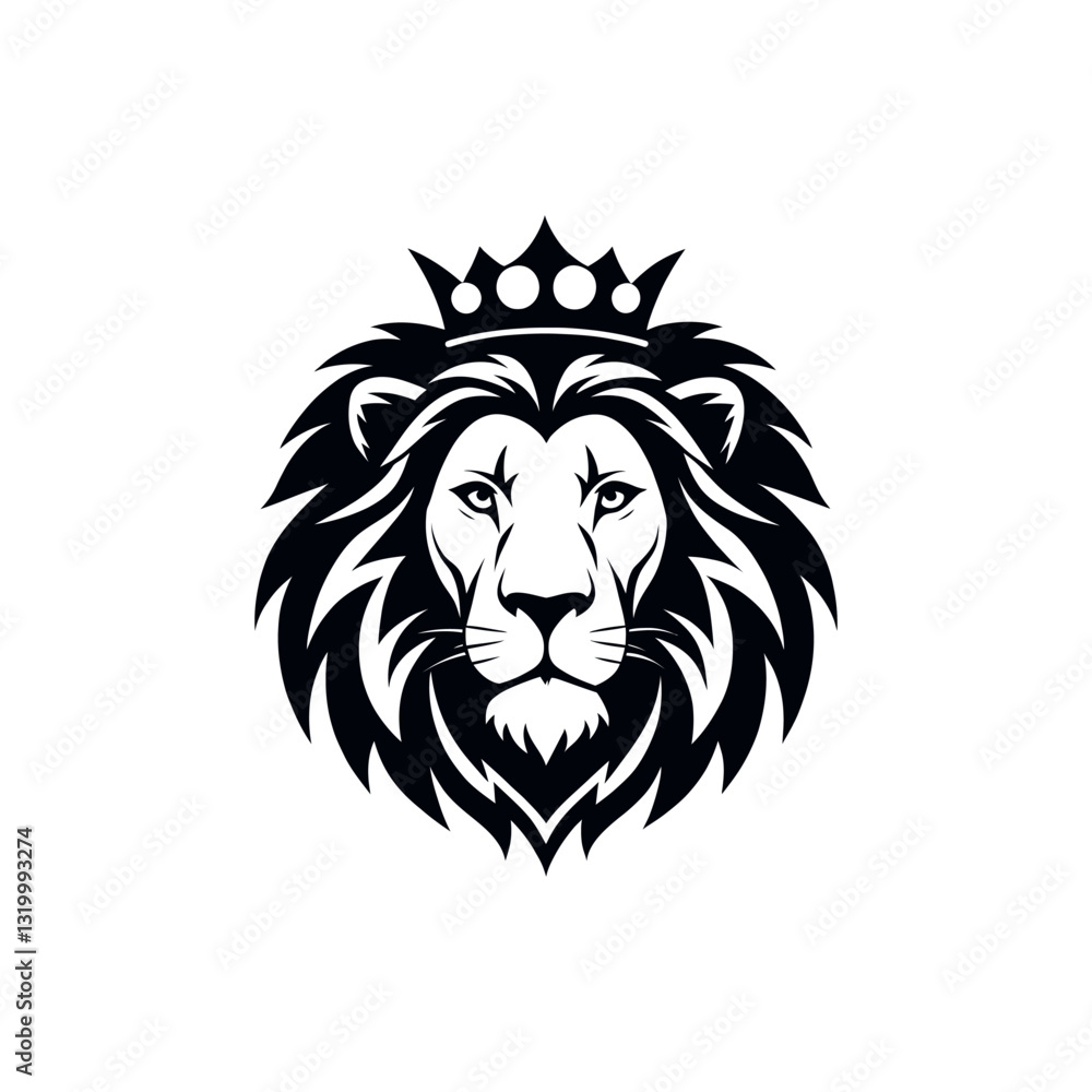 lion, lion face silhouette logo vector line art logo design lion, lion face silhouette logo vector line art logo design