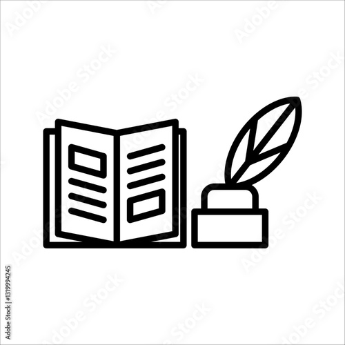 literature Icon Symbol isolated white background. vector illustration. color editable.