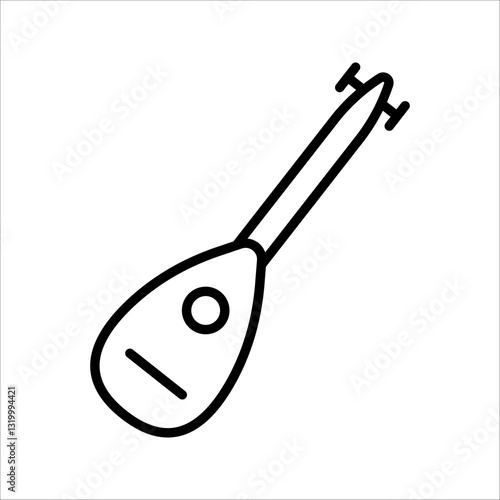 lute Icon. Symbol isolated white background. vector illustration. color editable.