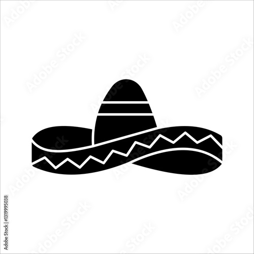 mexican hat Icon. Symbol isolated white background. vector illustration. color editable.