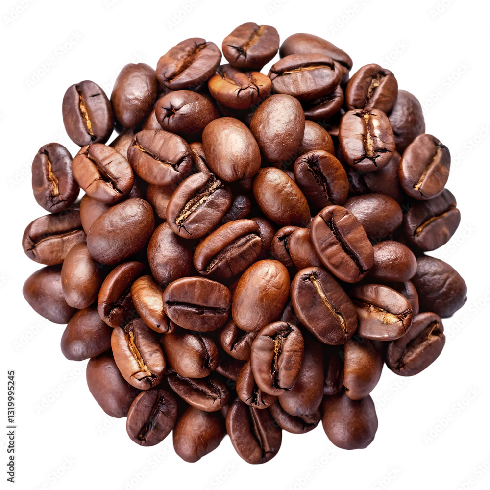 Fototapeta premium coffee beans on white