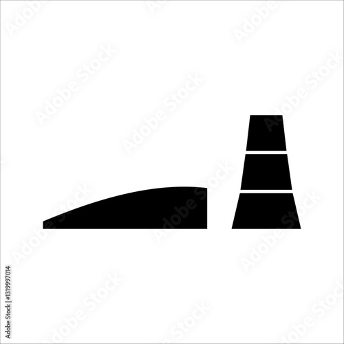 springboard Icon Symbol isolated white background. vector illustration. color editable.