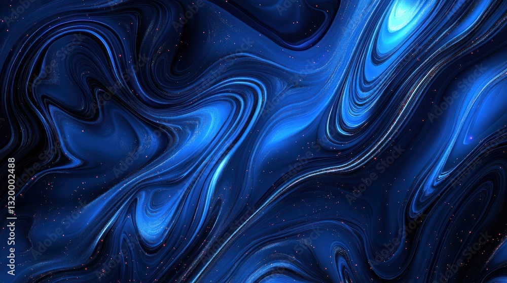 Fototapeta premium Abstract Blue Swirls: A Cosmic Dance of Color and Light