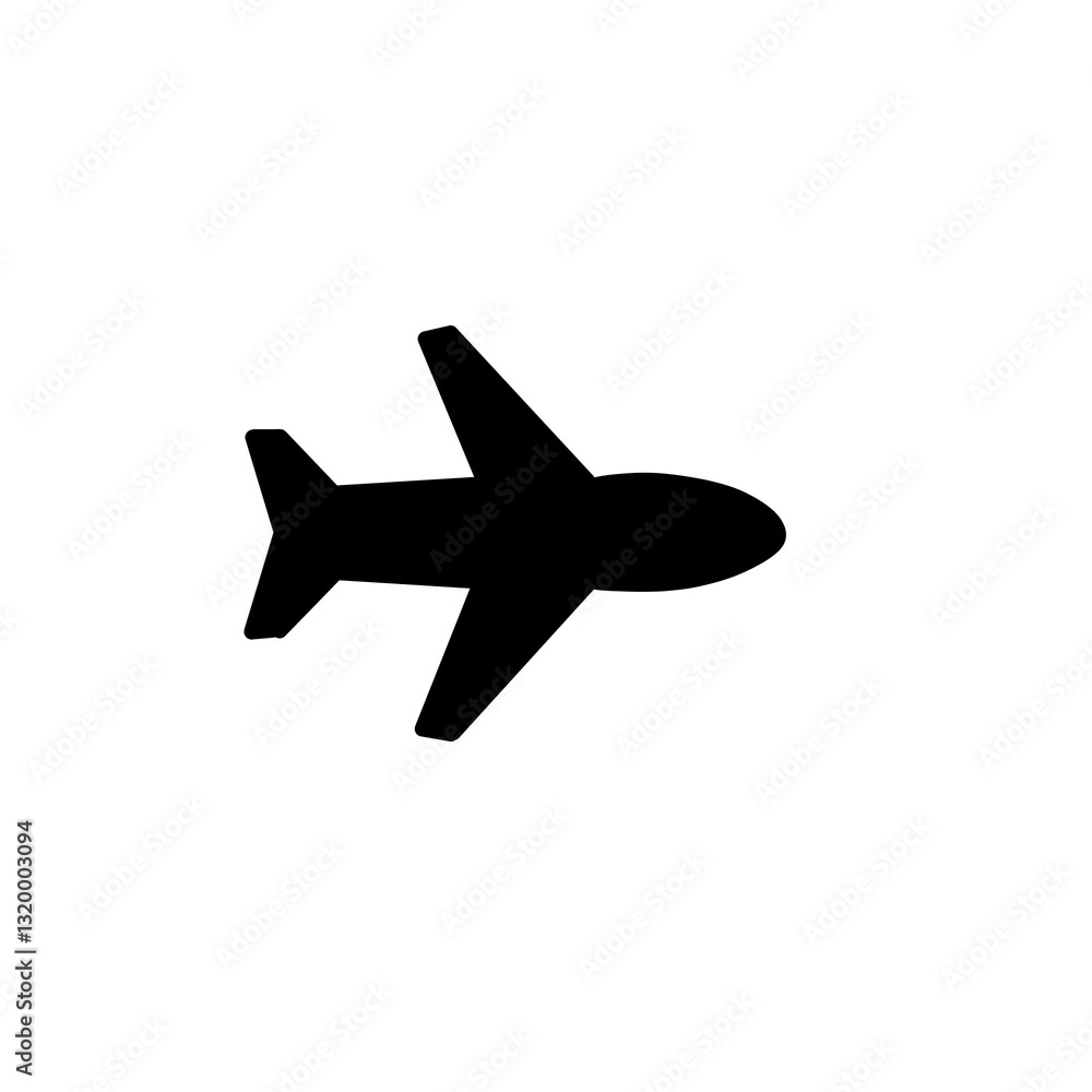 Airplane sihouette icon Airplane sihouette icon