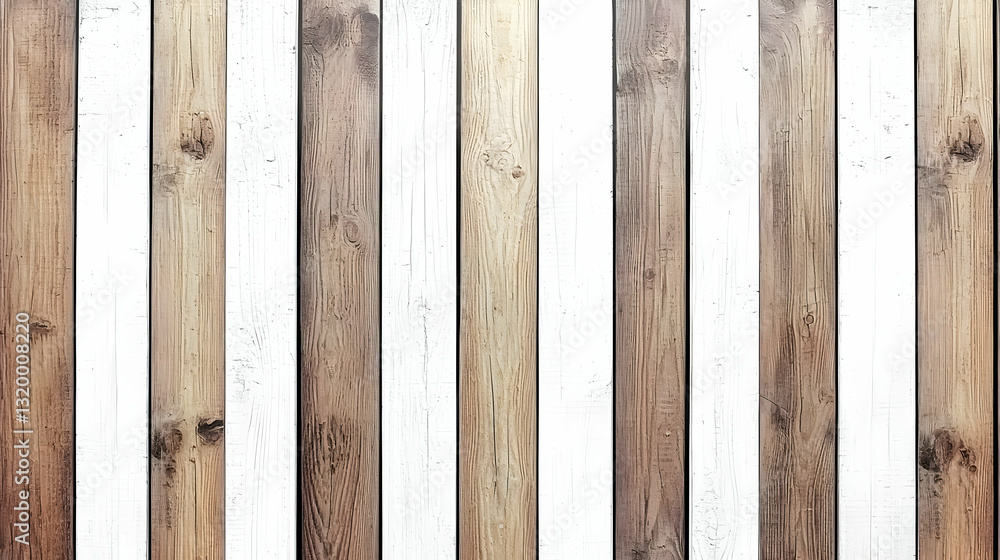 Vertical Wooden Planks Alternating Brown And White Creating A Striped Textured Background Vertical Wooden Planks Alternating Brown And White Creating A Striped Textured Background