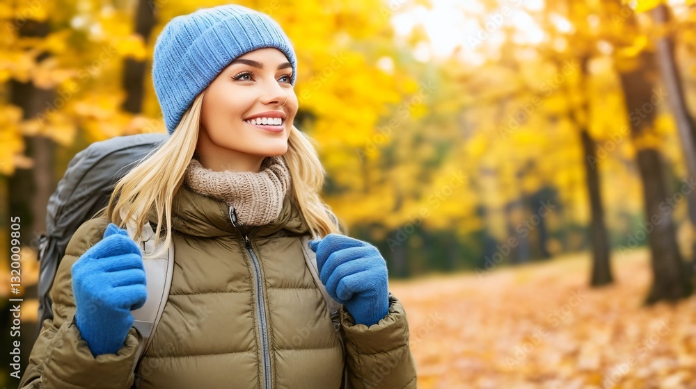 Hiking Adventure in Autumn Forest Hiking Adventure in Autumn Forest
