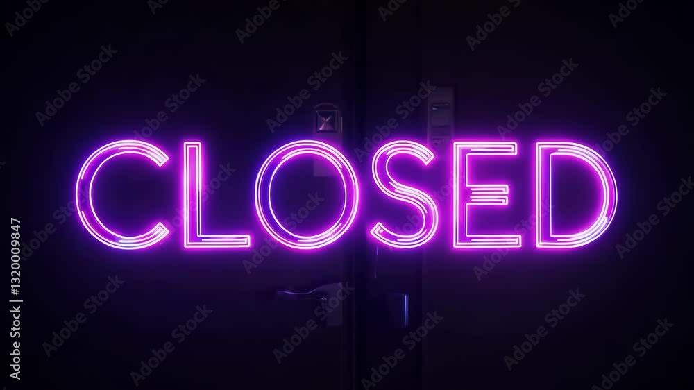 A glowing red neon CLOSED sign on a dark background, symbolizing business hours, closure, and urban nightlife ambiance. . High quality 4k footage A glowing red neon CLOSED sign on a dark background, symbolizing business hours, closure, and urban nightlife ambiance. . High quality 4k footage