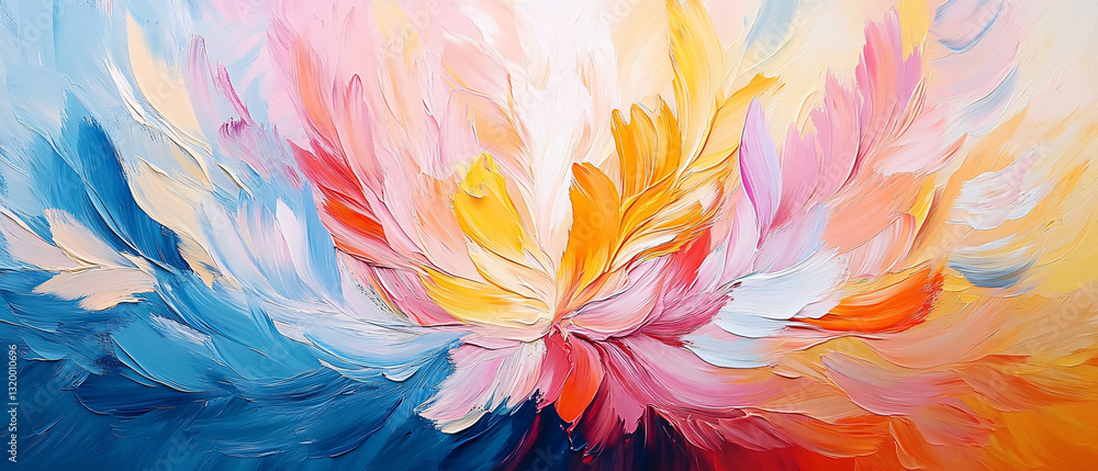A vibrant abstract image featuring colorful feathers in a joyful, whimsical style, perfect for decorations, art events, or creative projects. A vibrant abstract image featuring colorful feathers in a joyful, whimsical style, perfect for decorations, art events, or creative projects.