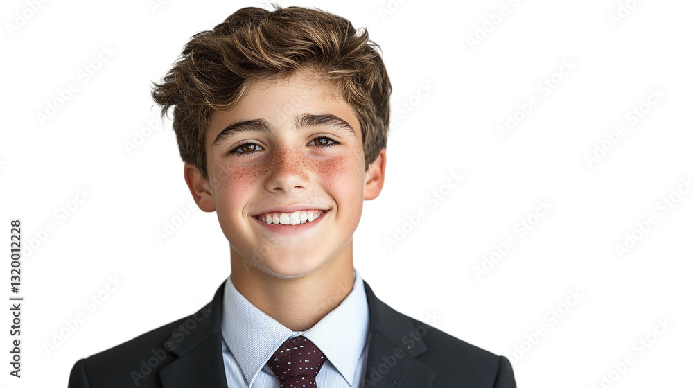 Portrait of a smiling handsome high school boy wearing a tie, isolated on transparent background. Portrait of a smiling handsome high school boy wearing a tie, isolated on transparent background.