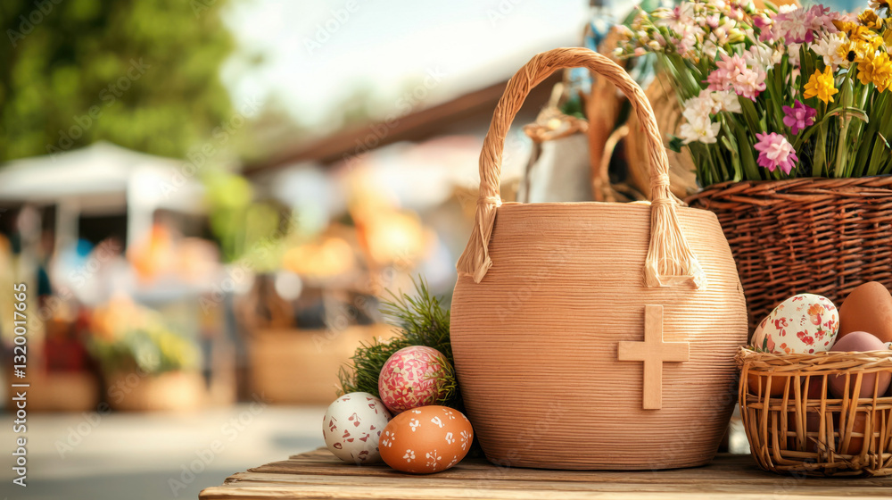 Easter eggs basket, eggs, Easter eggs basket, eggs,