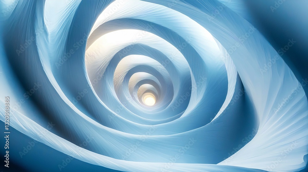 Fototapeta premium Blue Spiral Water Swirl Vortex Design Digital Illustration Pattern