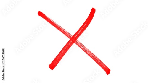 Cross brush hand drawing, red cross brush drawing Animation of drawing marker cross. Concept of cancel, x, negation, don’t, forbidden, prohibited. with alpha channel