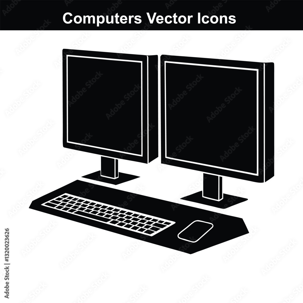 Fototapeta premium Digital Innovation Icons A Visual Guide to Computer Technology.
