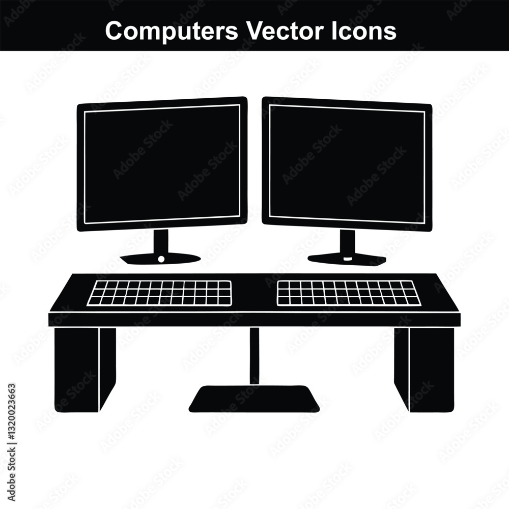Fototapeta premium Digital Innovation Icons A Visual Guide to Computer Technology.