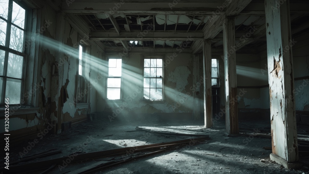 Fototapeta premium interior of a deserted old structure