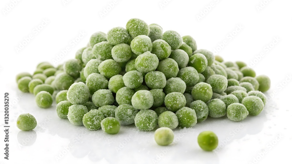 Heap of Frozen Peas on White Background Heap of Frozen Peas on White Background