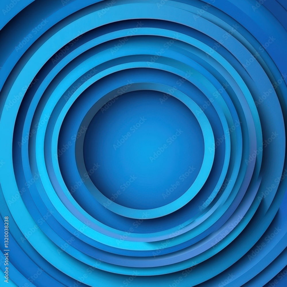 Fototapeta premium Abstract blue concentric circles background design