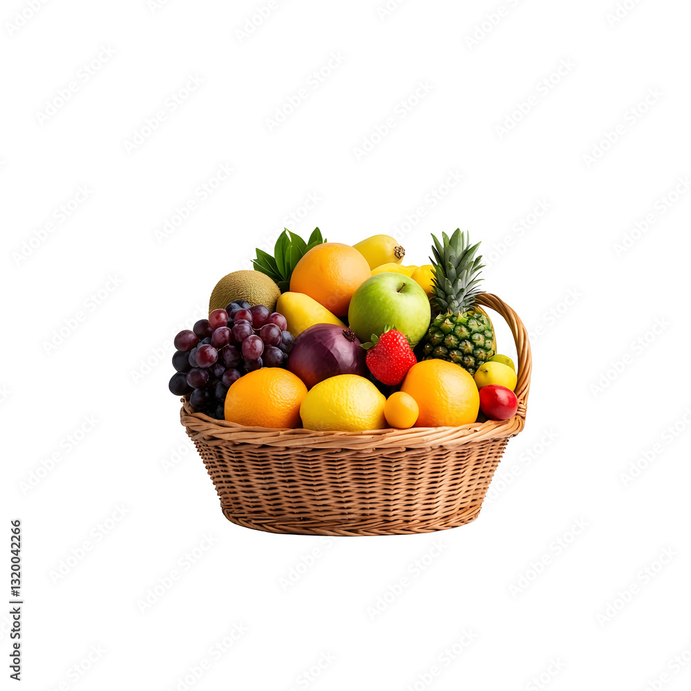 Abundant Harvest Vibrant Basket of Fresh Fruits and Vegetables Abundant Harvest Vibrant Basket of Fresh Fruits and Vegetables