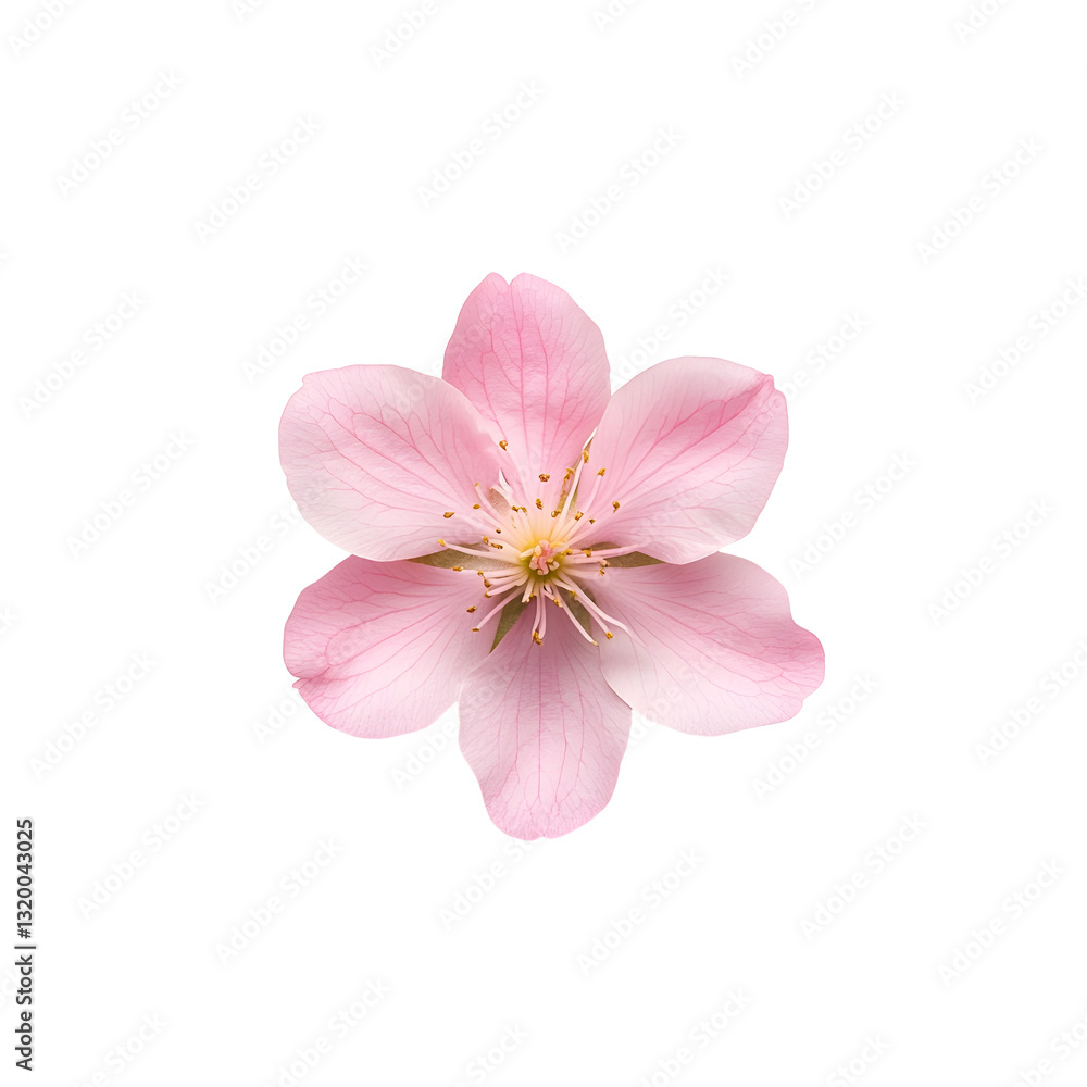 Blooming Pink Flower on Clean White Background with Soft Lighting and Elegant Composition Blooming Pink Flower on Clean White Background with Soft Lighting and Elegant Composition