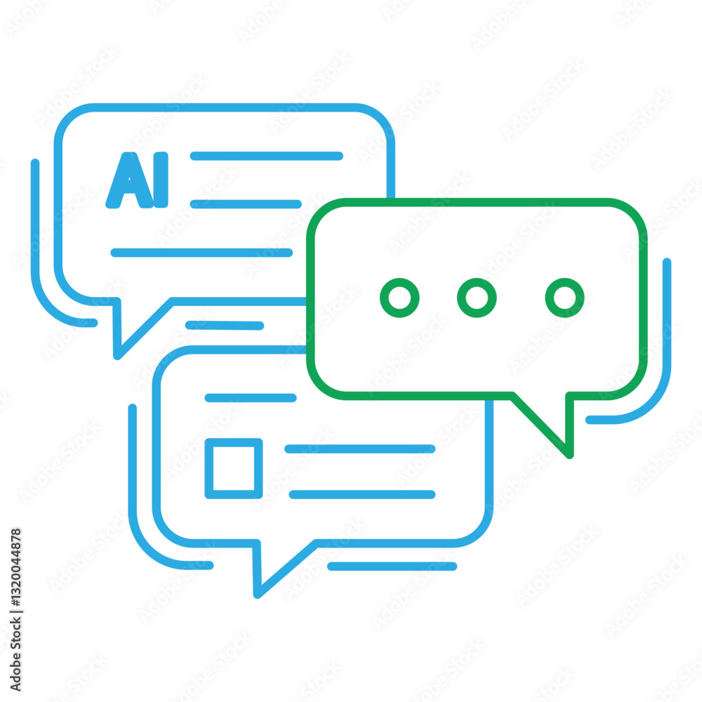 AI Business Chat Communication Vector Icon Design AI Business Chat Communication Vector Icon Design