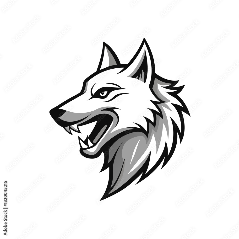 Obraz premium Tribal Tattoo Wolf Designs with White Background Vector Illustration – Cartoons, Clipart, Line Art, Tribal wolf tattoo design with white background, perfect for vector, clipart, and line art projects.