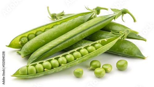 Sugar Snap Peas Isolated on a White Background