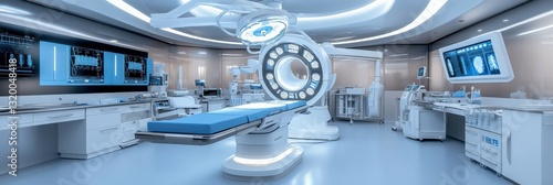 Self-sterilizing surgical instruments using high-frequency plasma technology, futuristic operating room