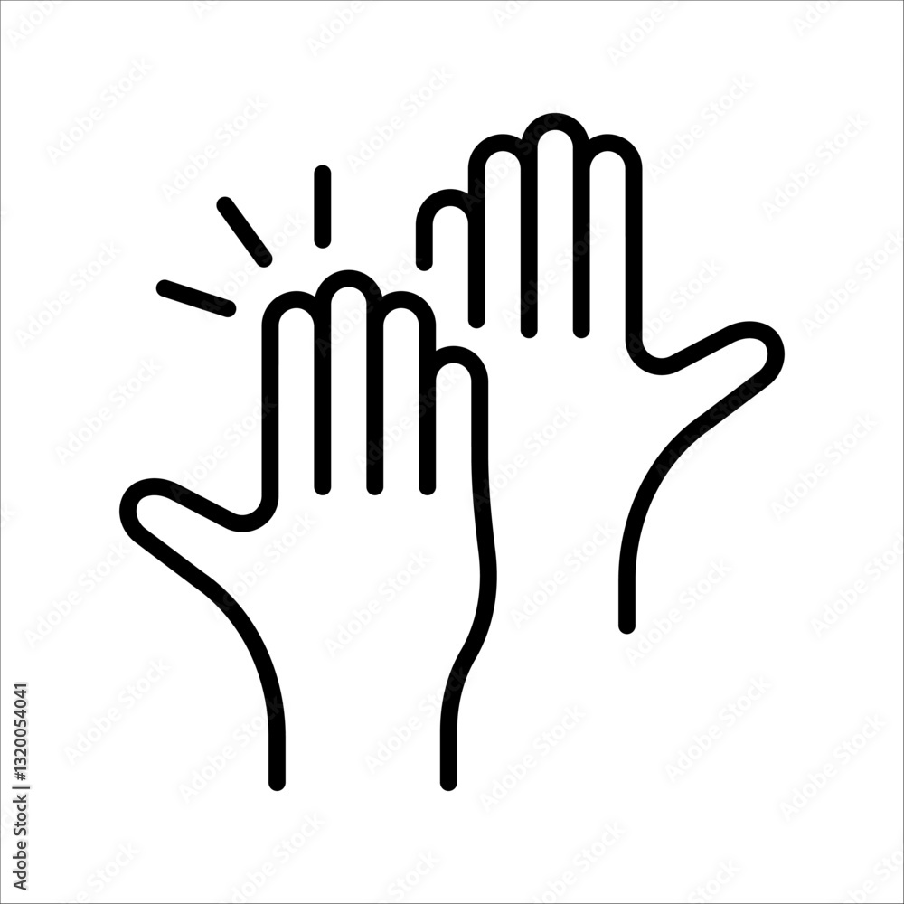 High five Icon. Symbol isolated white background. vector illustration. color editable. High five Icon. Symbol isolated white background. vector illustration. color editable.