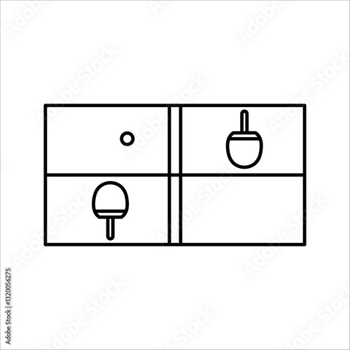 ping pong table  Icon. Symbol isolated white background. vector illustration. color editable.