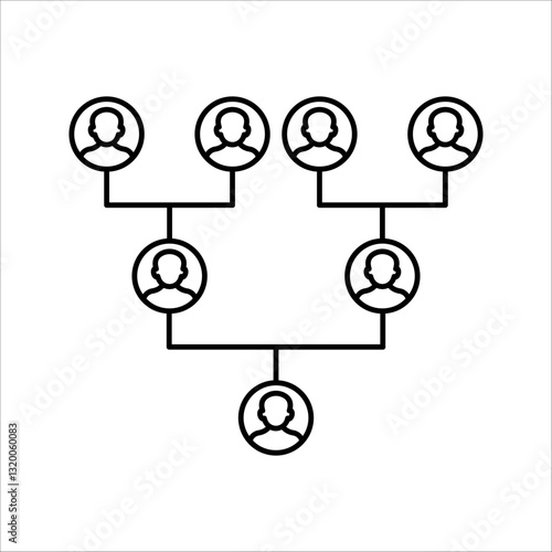 family tree Icon. Symbol isolated white background. vector illustration. color editable.