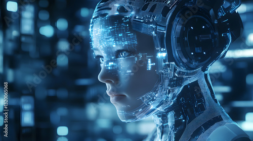 Robotic innovations in corporate strategy futuristic headquarters digital artwork tech-driven environment close-up view ai integration