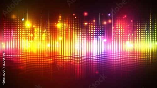 Wallpaper Mural Colorful vibrant music equalizer with glowing lights and reflections. Torontodigital.ca