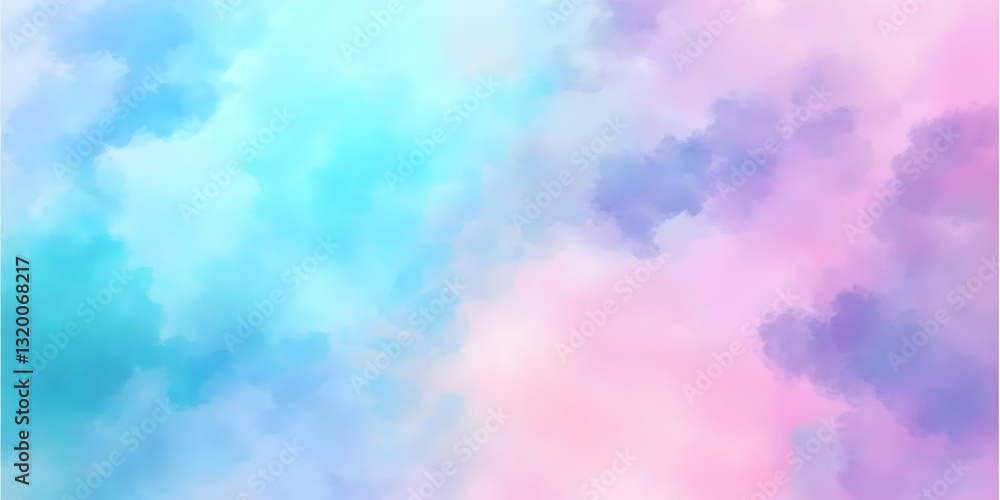 Fototapeta premium Abstract Pastel Cloud Background: Soft Blue and Pink Hues Blend Seamlessly for Dreamy Design
