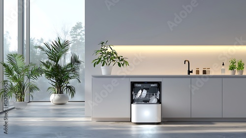 Modern Minimalist Kitchen with Built in Dishwasher