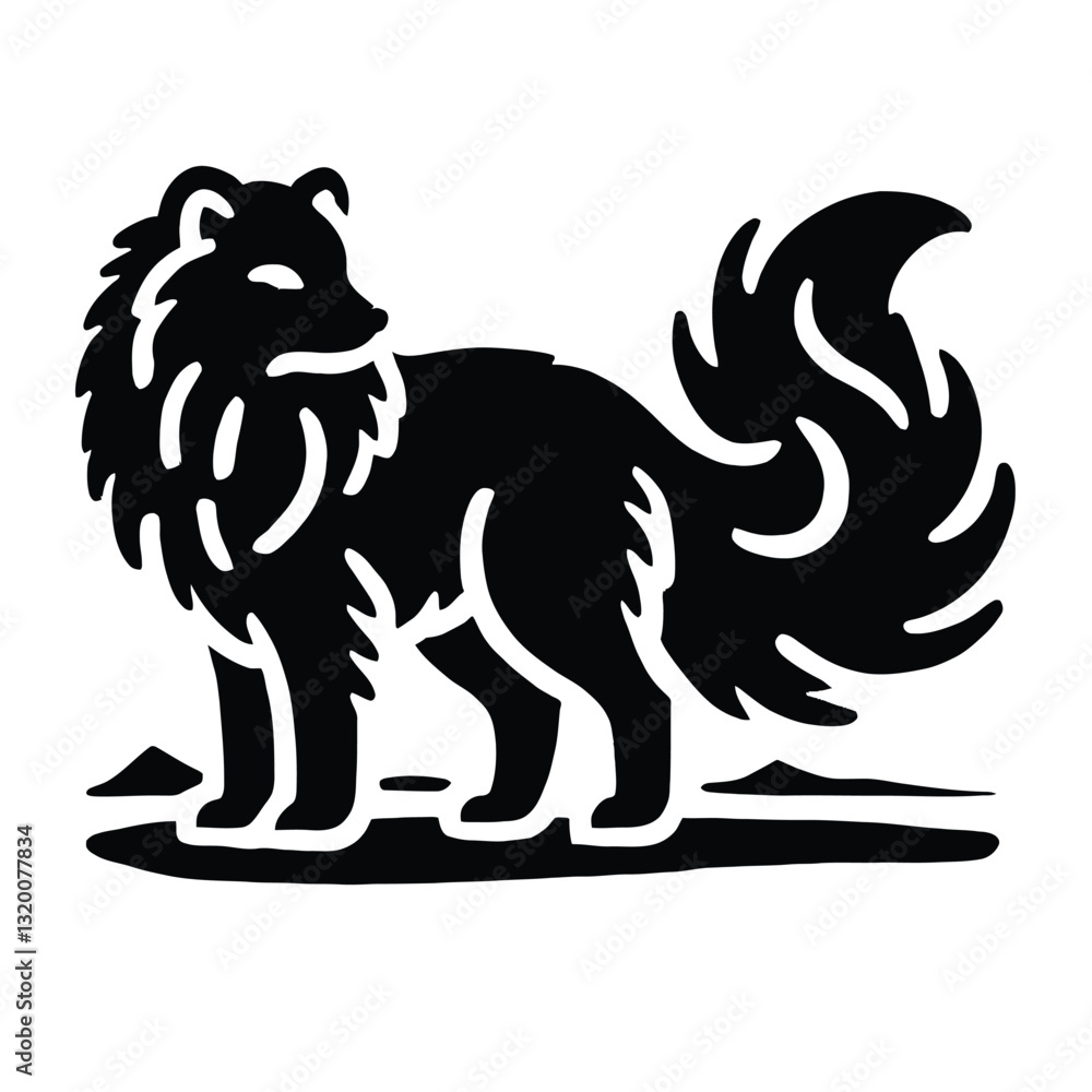 Fototapeta premium Arctic Fox Silhouette in Snow