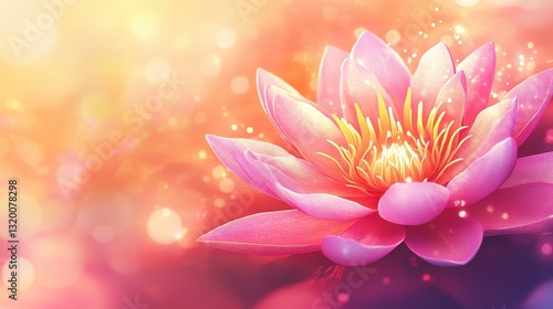 Beautiful pink lotus flower with soft pastel colors and dreamy bokeh background, perfect for nature and wellness themes