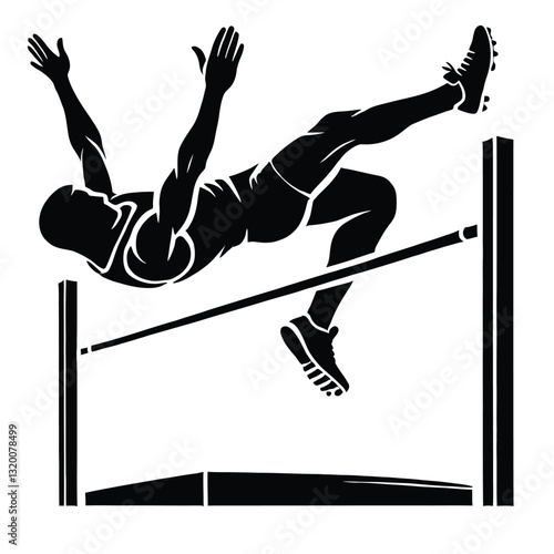 Athlete High Jump Straddle