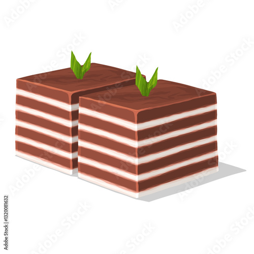 Traditional Kuih Lapis Gula Merah with Soft and Chewy Palm Sugar Layers