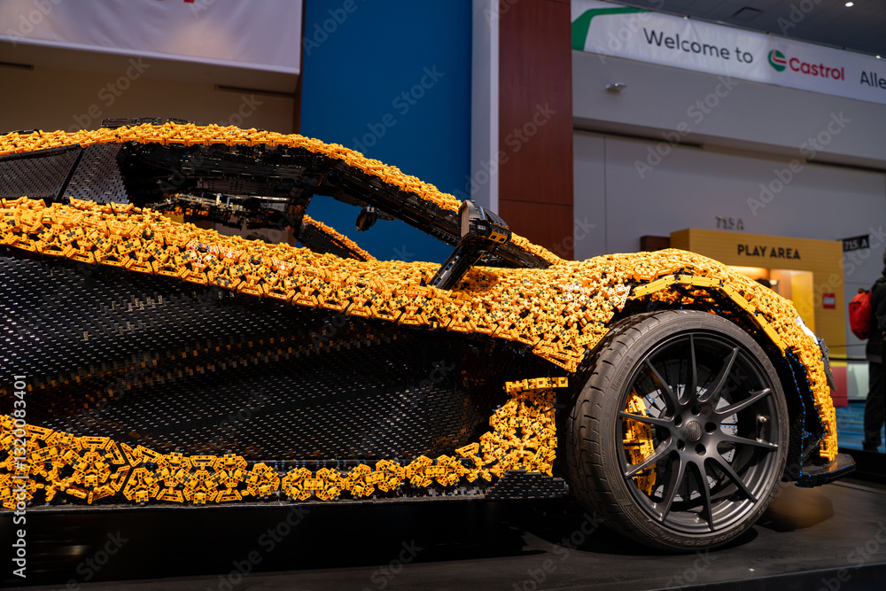 Naklejka premium LEGO Technic McLaren P1 at the 2025 Canadian International AutoShow. Toronto, Canada - February 14, 2025.