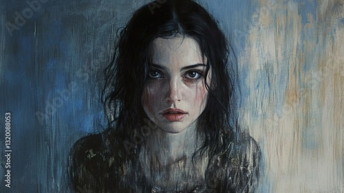 Pensive Woman Portrait: A Study in Melancholy and Intrigue