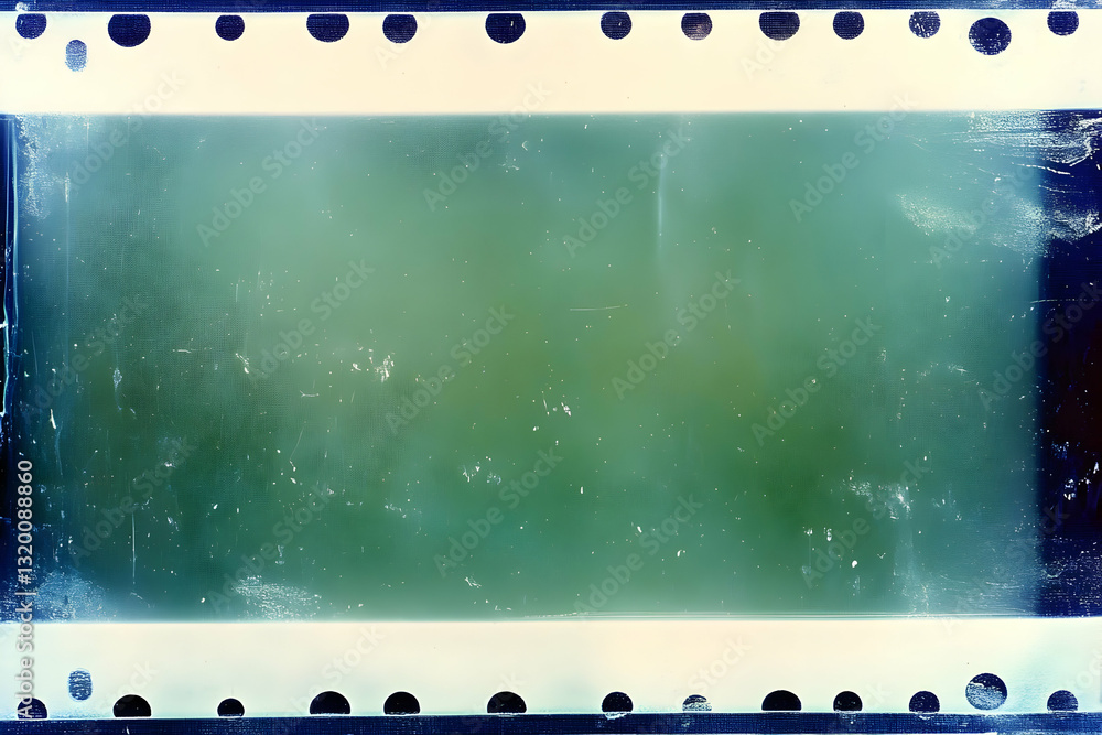 Distressed Green Film Negative Frame Background Shows Scratched, Grunge Texture with Teal and Beige Color Palette for Design Distressed Green Film Negative Frame Background Shows Scratched, Grunge Texture with Teal and Beige Color Palette for Design