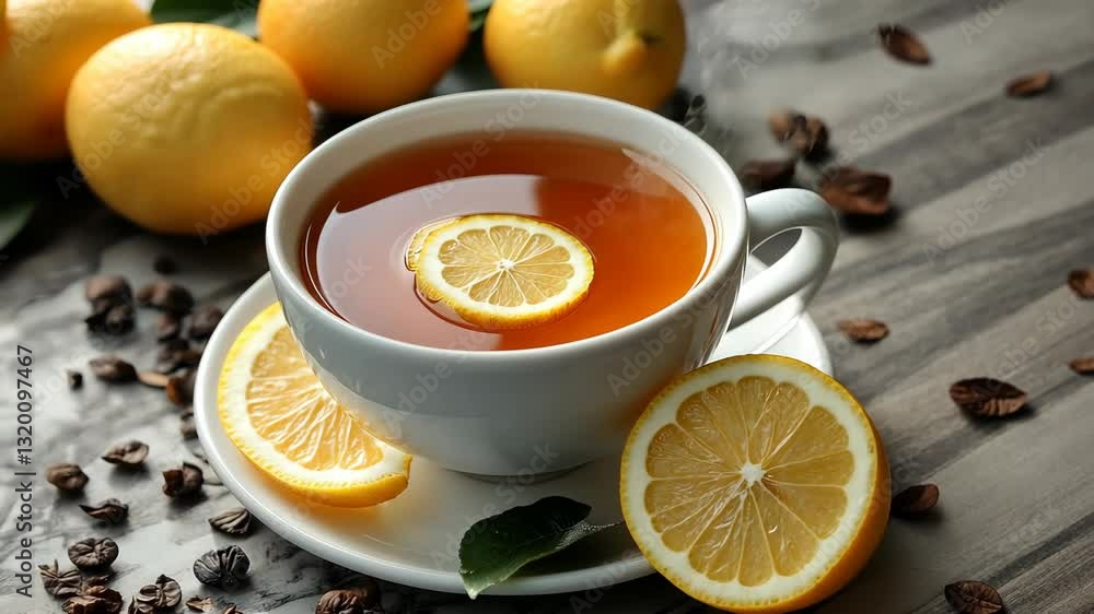 Aromatic Lemon Tea: Refreshing Beverage with Citrus Aromatic Lemon Tea: Refreshing Beverage with Citrus